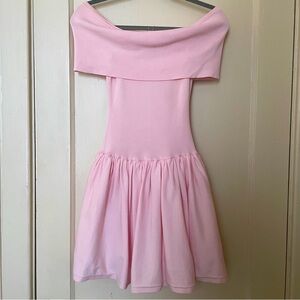 Meshki Lydia Off Shoulder Mini Dress - Pink Small